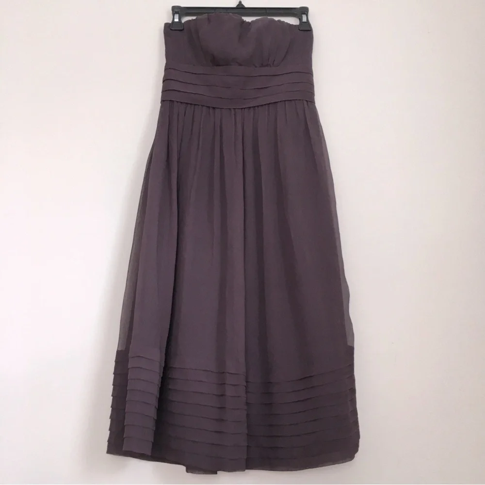 J. Crew juliet strapless chiffon 100% silk bridal prom mini dress